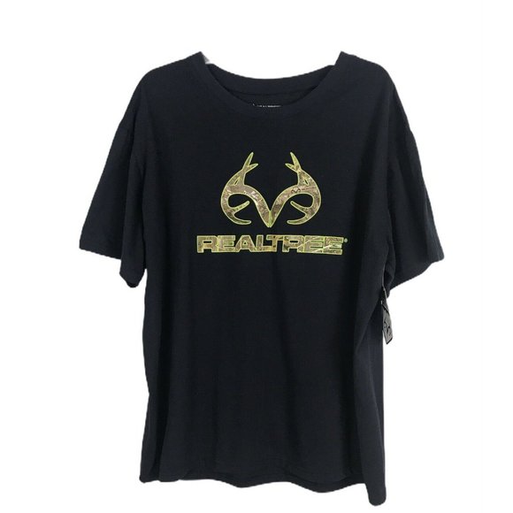 Realtree Mens Shirt Size Large X Large Navy Green Short Sleeve T Shirt Camo NEW - Picture 1 of 4